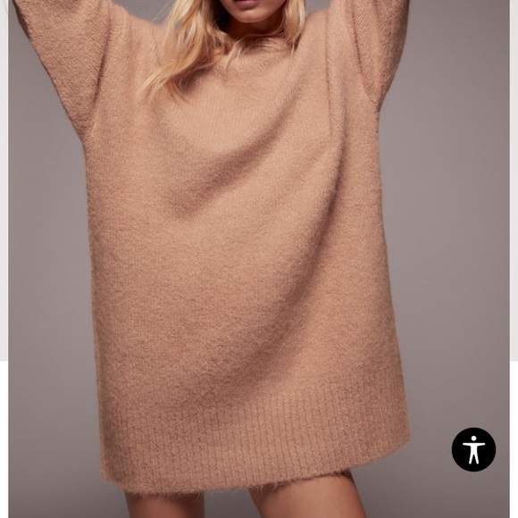 COPY - NWT Zara Wool Oversized Open Back Sweater Dress M - Picture 3 of 10